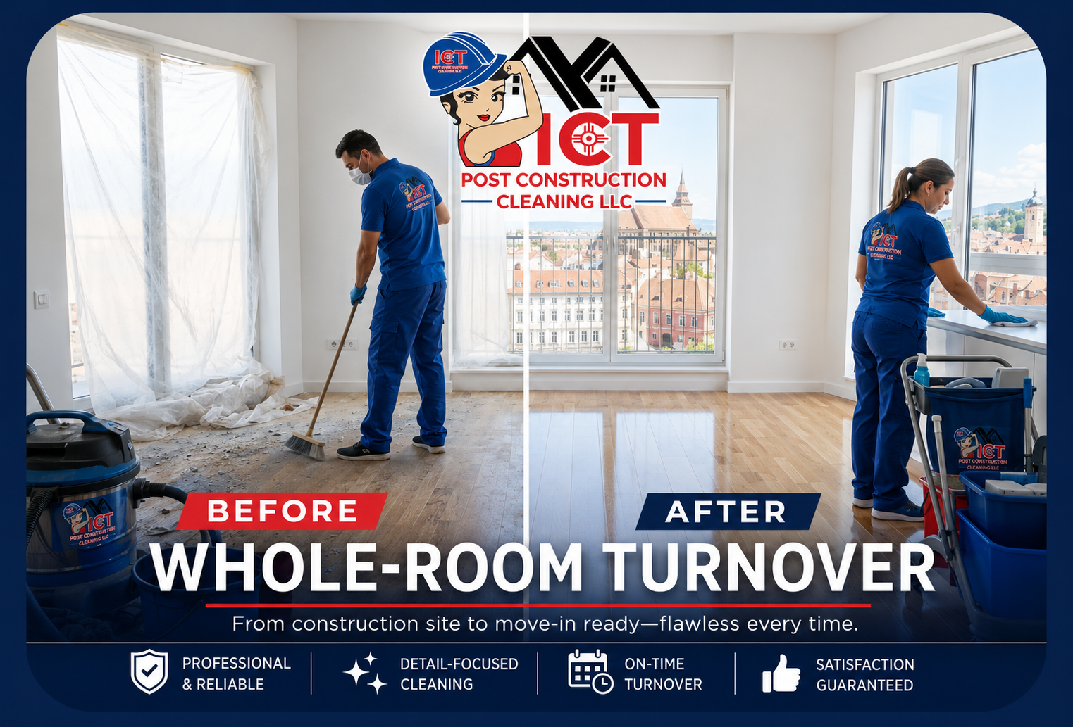 Whole-Room Turnover by ICT Post Construction Cleaning in Wichita